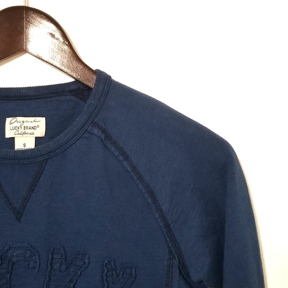 Lucky Brand Crew Neck Sweatshirt W/Pockets & Logo - Picture 2 of 7